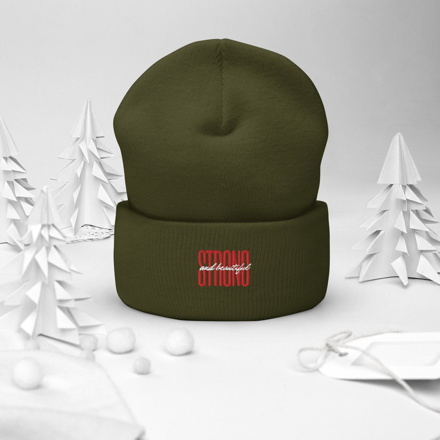 Strong & Beautiful Cuffed Beanie